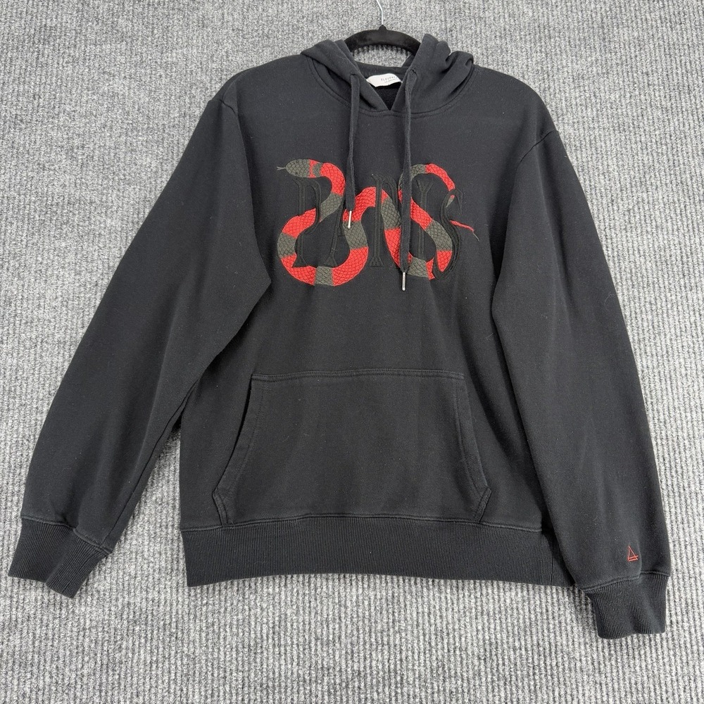 Eleven‎ Paris Snake Hoodie Mens Medium Black Red Embroidered Streetwear